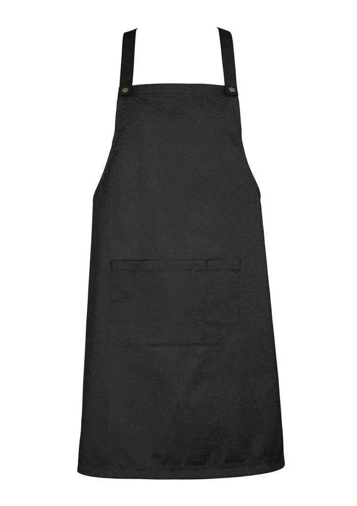Biz Collection Textured Fabric Urban Bib Apron BA55 Hospitality & Chefwear Biz Collection Black Denim